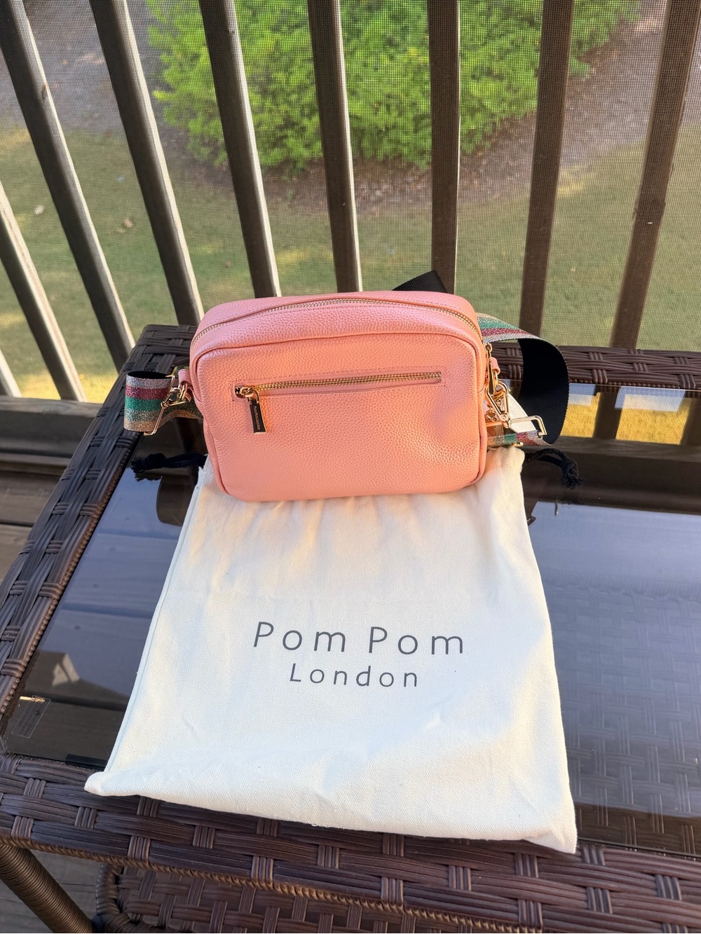 Pom Pom London Metallic Pink Original Plus Bag with 3 Straps - Picture 2 of 8